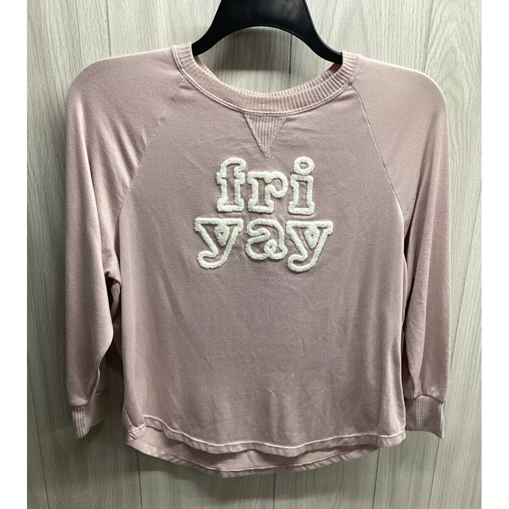 SECRET TREASURES Women's (Size S) Long Sleeve Crew Neck Lounge Shirt Fri Yay